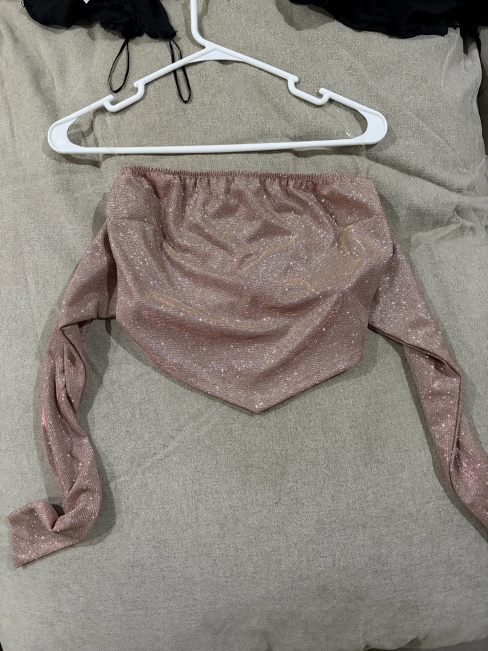 Altar'd State Rose Gold Sparkle Crop Top